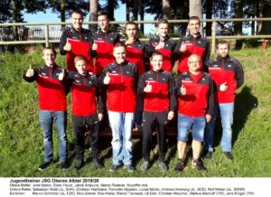 Mannschaftsfoto Daumen hoch Jugendtrainer JSG 2019