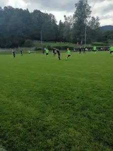 Spielszene Spieler in grünen Trikots